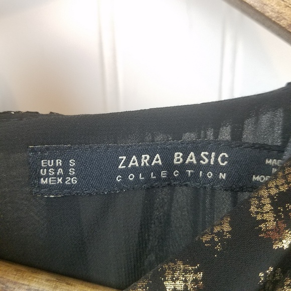 Zara Basic Gold Metallic Leopard Print Romper - Picture 3 of 8